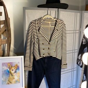 Free people raw edge cropped jacket